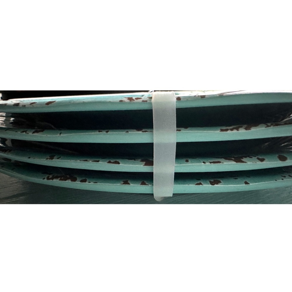Tommy Bahama Rustic Crackle Turquoise 11" Melamine Dinner Plates Set of 4 - Picture 3 of 3